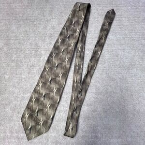 Croft & Barrow Necktie Olive‎ Green Geometric Silk USA Made Business